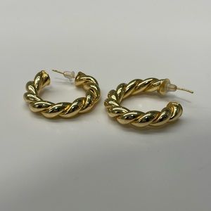 Gold Rope Hoop Earrings